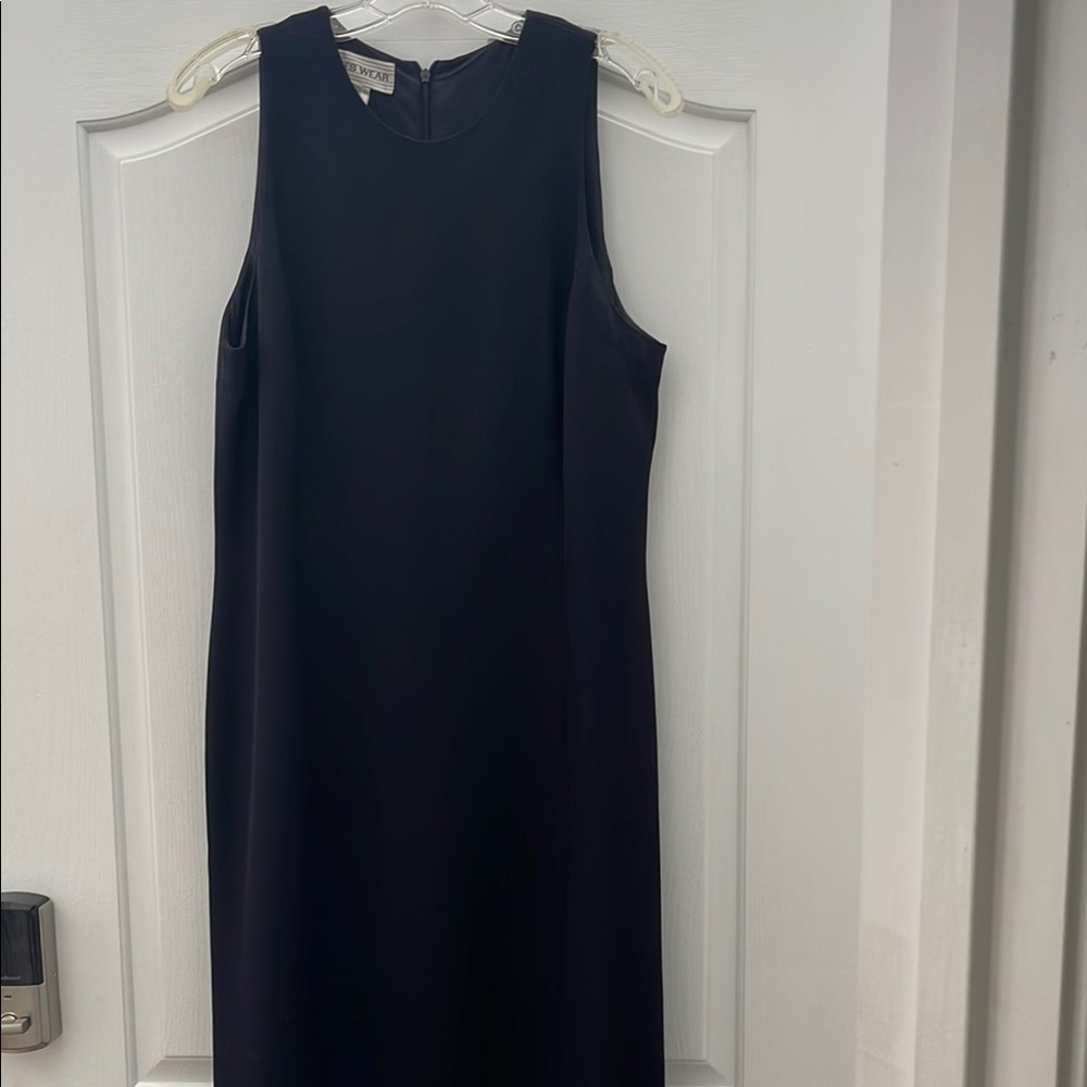 Jones Wear Blue Crew Neck Sheath Dress for Work